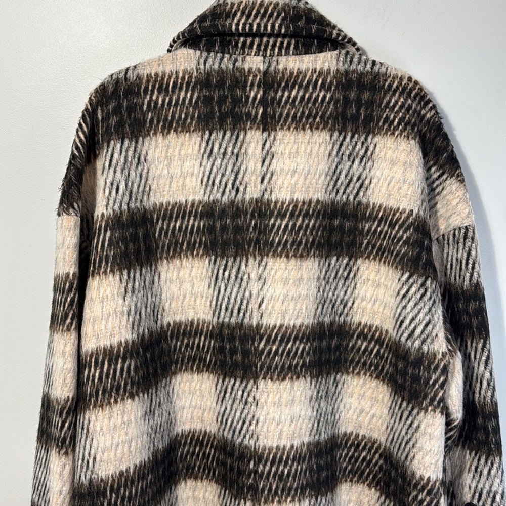 Nine‎ West Coat Brown & Cream Faux Wool Midi Heavy Fully Lined in Size XXL  NWT - Picture 9 of 15